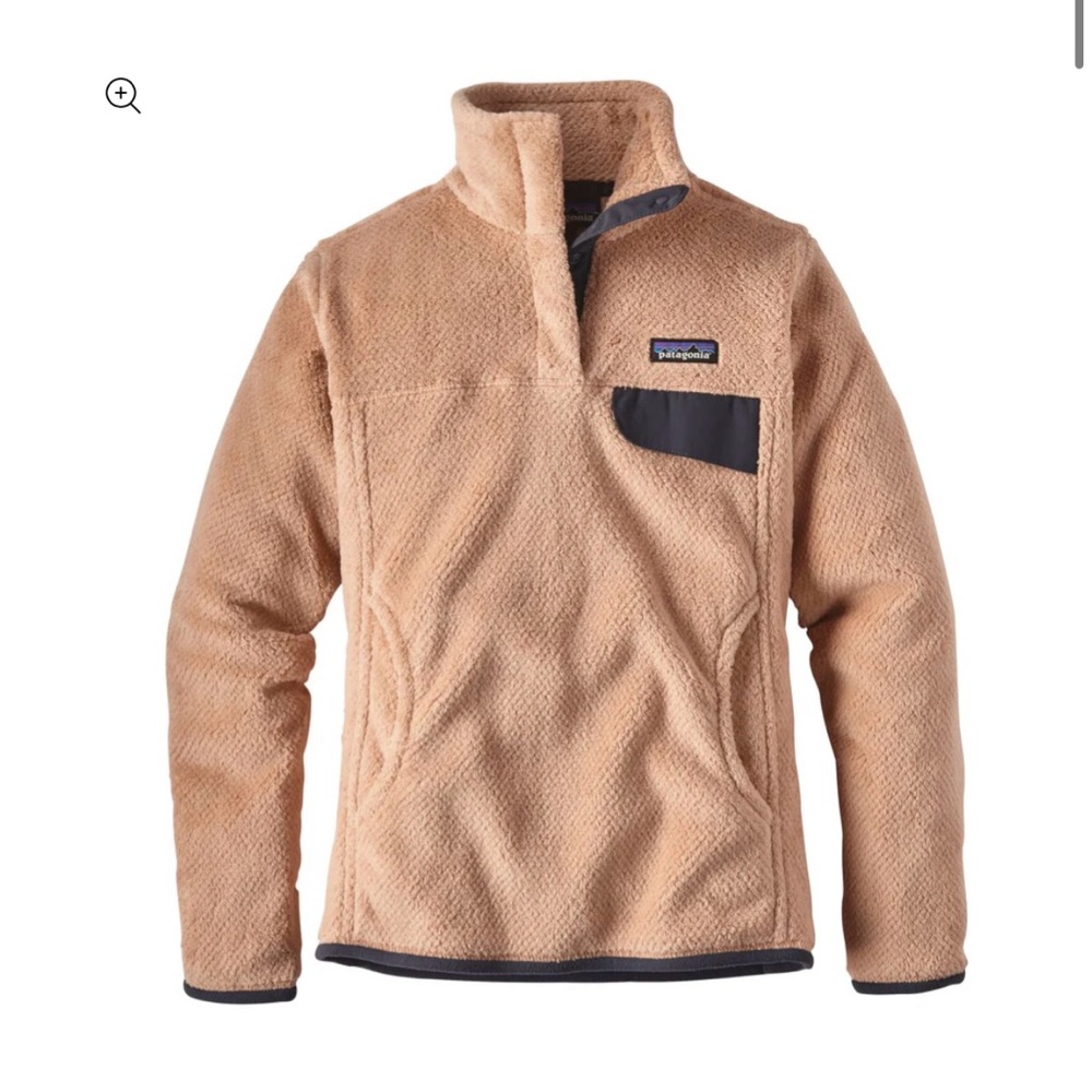 Patagonia Tan and Black Fleece Pullover Jacket